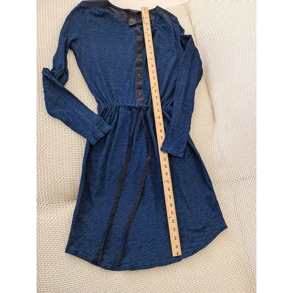 Calvin Klein Jeans Womens Navy Blue Henley Drawstring Waist Dress S -100% Cotton - Picture 6 of 8